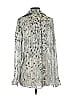 Pol Silver Long Sleeve Blouse Size S - photo 2