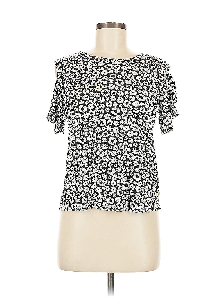 Pre-owned United Colors Of Benetton Short Sleeve Blouse In Black