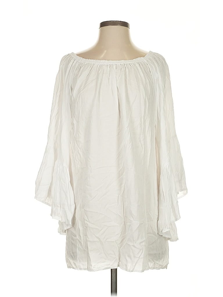 Elan 3/4 Sleeve Blouse In White