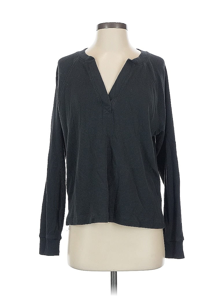 Pre-owned Gap Body Long Sleeve Henley Shirt In Gray