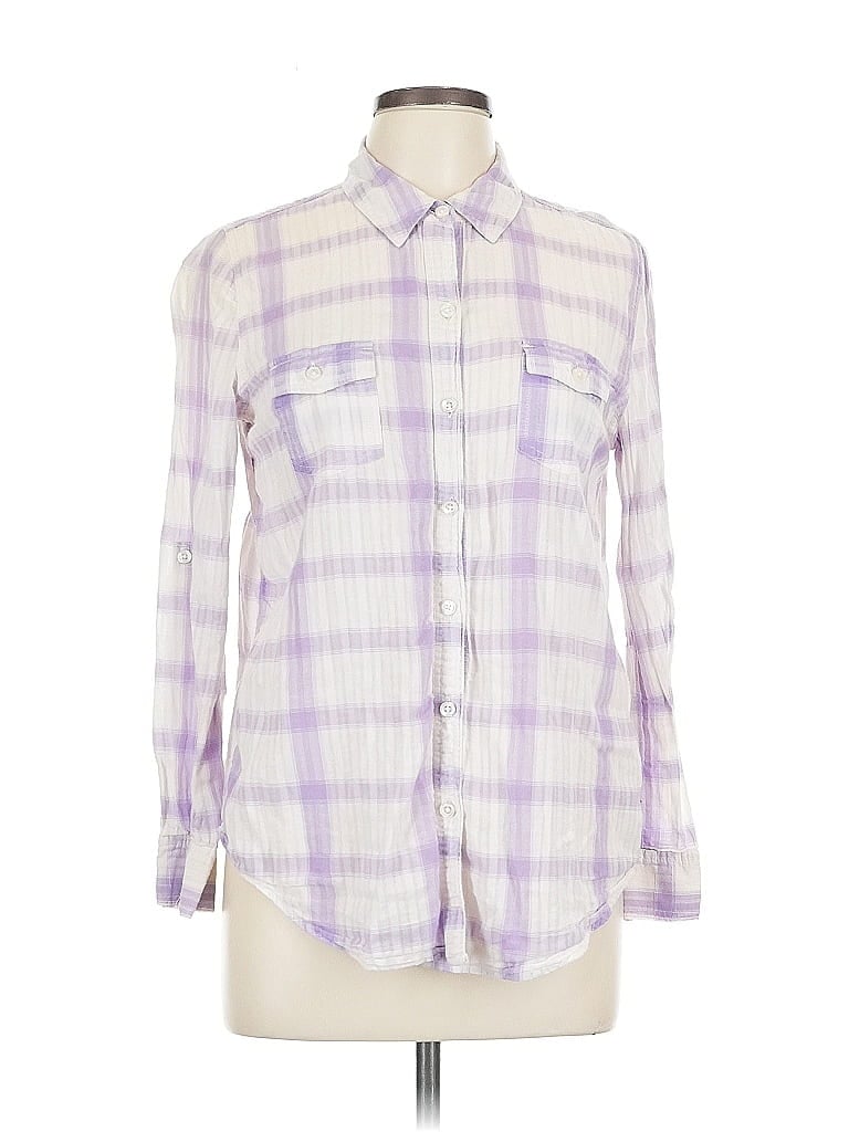 Pre-owned Old Navy Long Sleeve Button Down Shirt In Purple