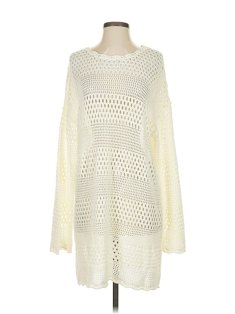 Pre-owned Unbranded Pullover Sweater In White