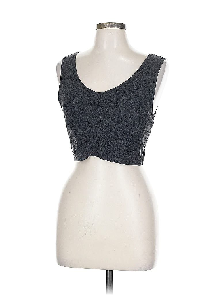 Pre-owned Zella Tank Top Gray Strapless Neckline Tops
