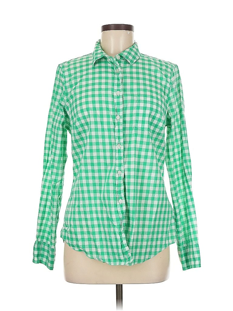 Pre-owned J.crew Factory Store Long Sleeve Button Down Shirt In Green
