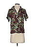 Tiny Tropical Burgundy Short Sleeve Blouse Size XS - photo 1