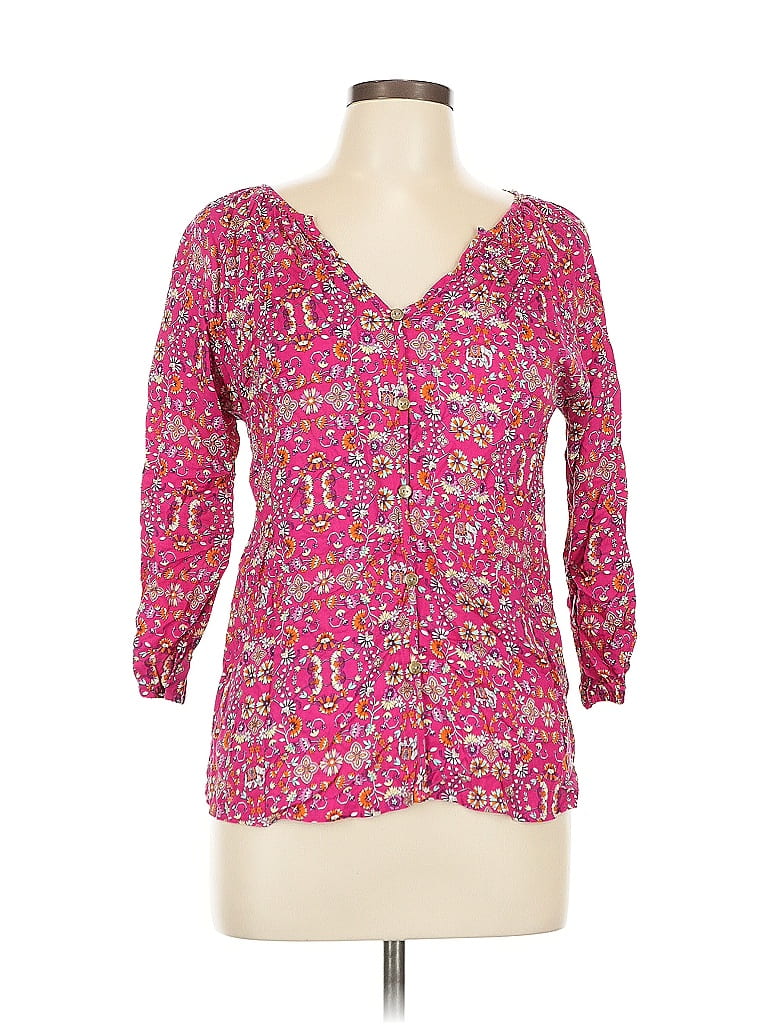 Pre-owned Mi Ami 3/4 Sleeve T-shirt In Pink