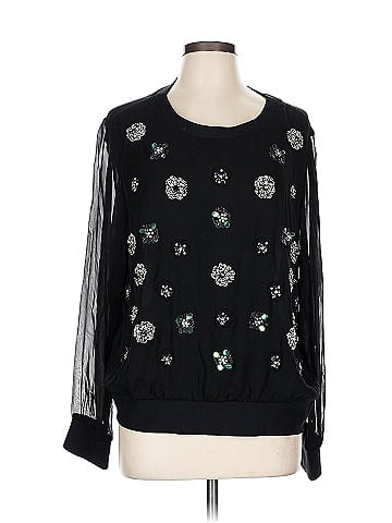 Milly Long Sleeve Silk Top (view 1)