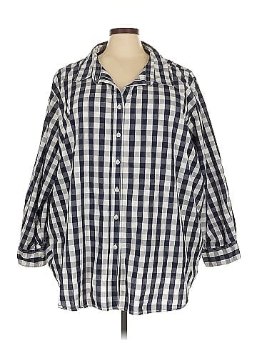 Woman Within 3/4 Sleeve Button-Down Shirt (view 1)