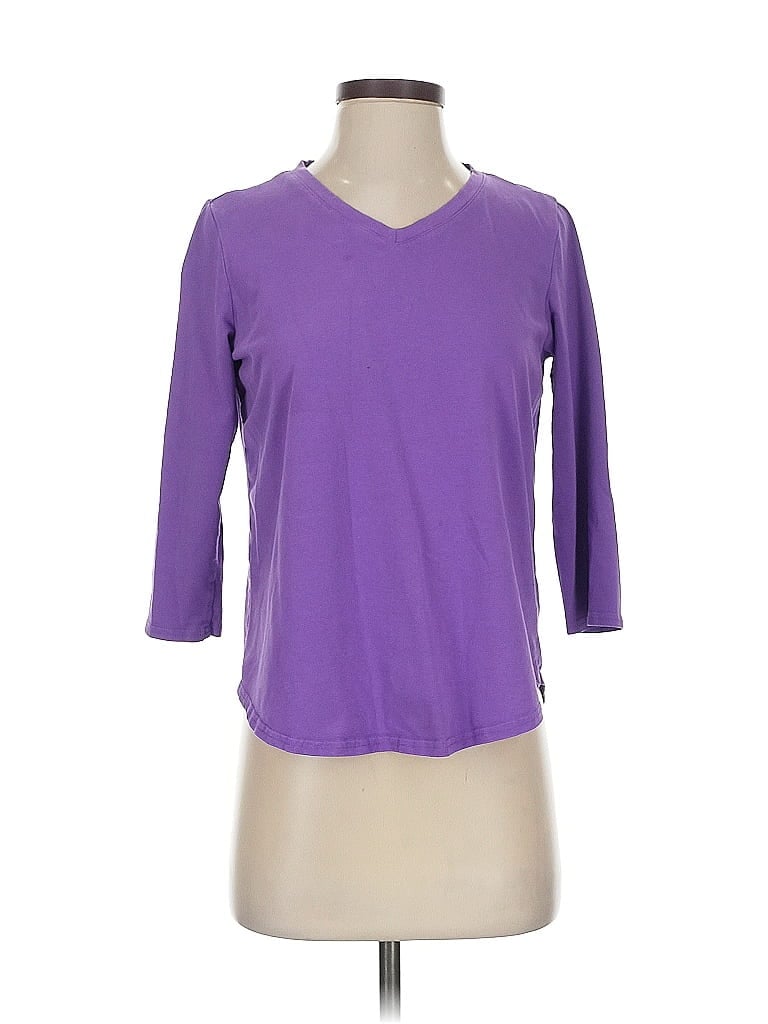 Pre-owned Weatherproof 3/4 Sleeve T-shirt In Purple