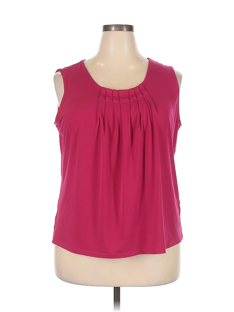 Jones Studio Burgundy Sleeveless Blouse Size 2X - photo 1