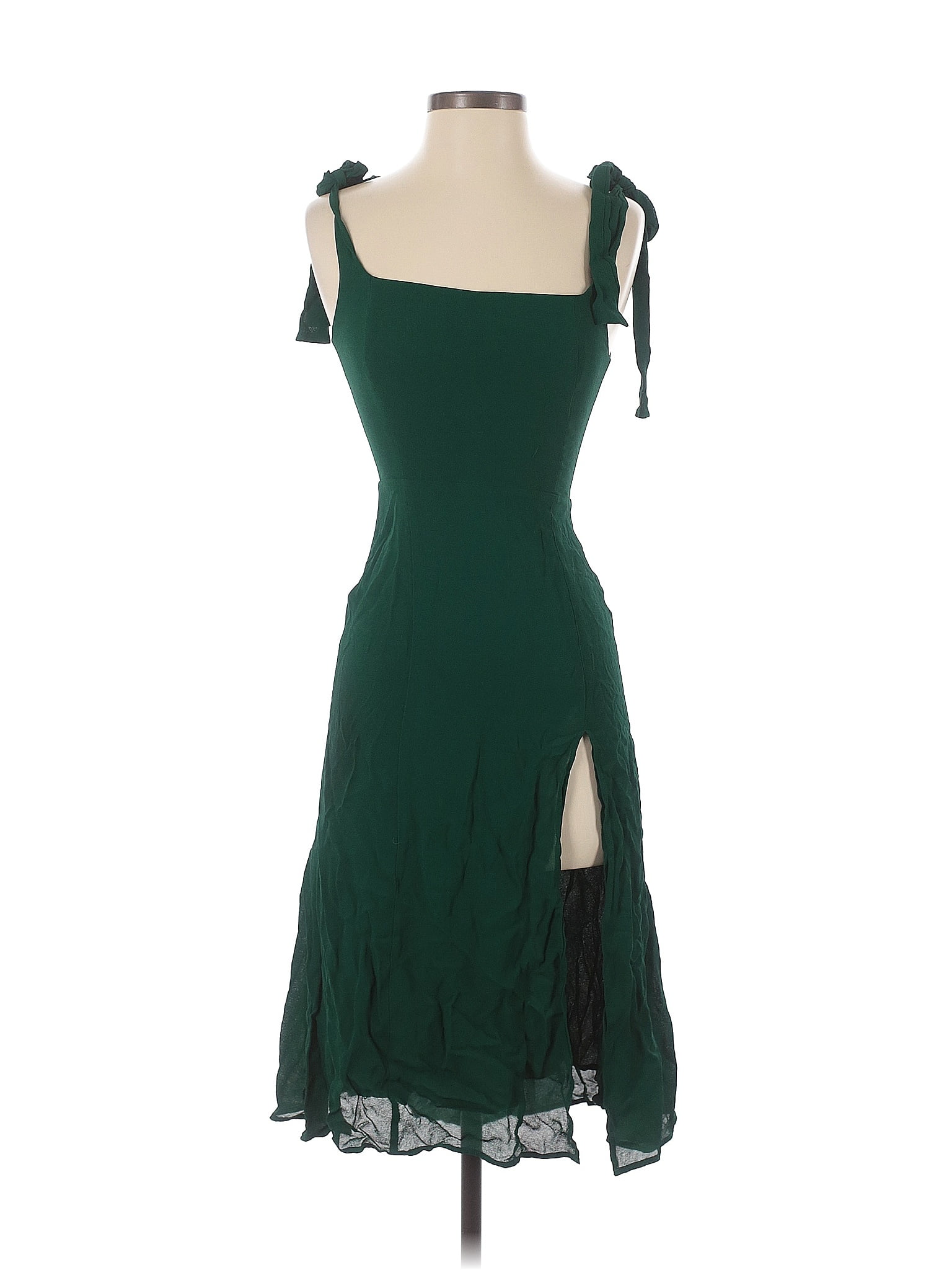 Reformation 100% Viscose Green Cocktail Dress Size 2