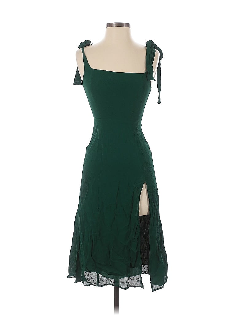 Reformation 100% Viscose Green Cocktail Dress Size 2