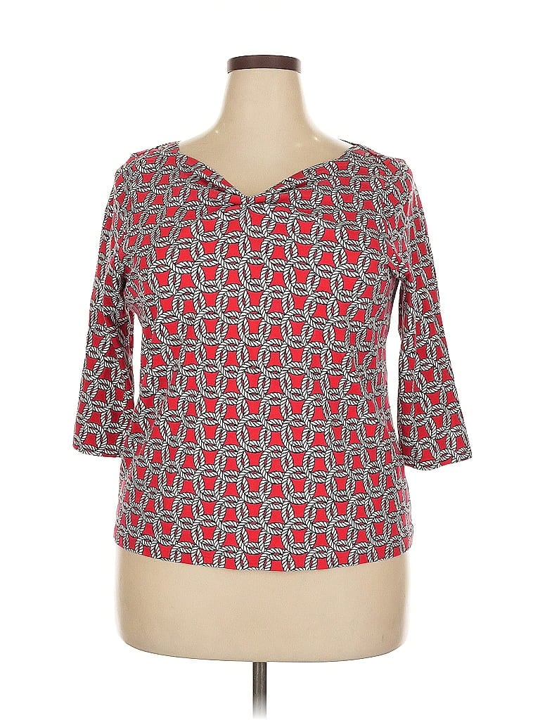 Pre-owned Talbots 3/4 Sleeve T-shirt In Red