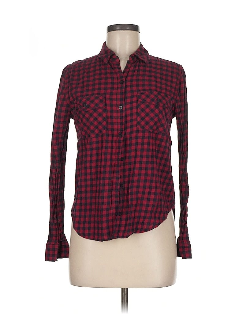 Pre-owned Unbranded Long Sleeve Button Down Shirt In Red