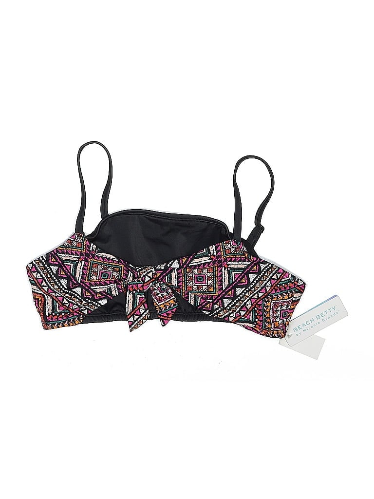 Pre-owned Beach Betty Swimsuit Top Black Paisley Pattern Swimwear