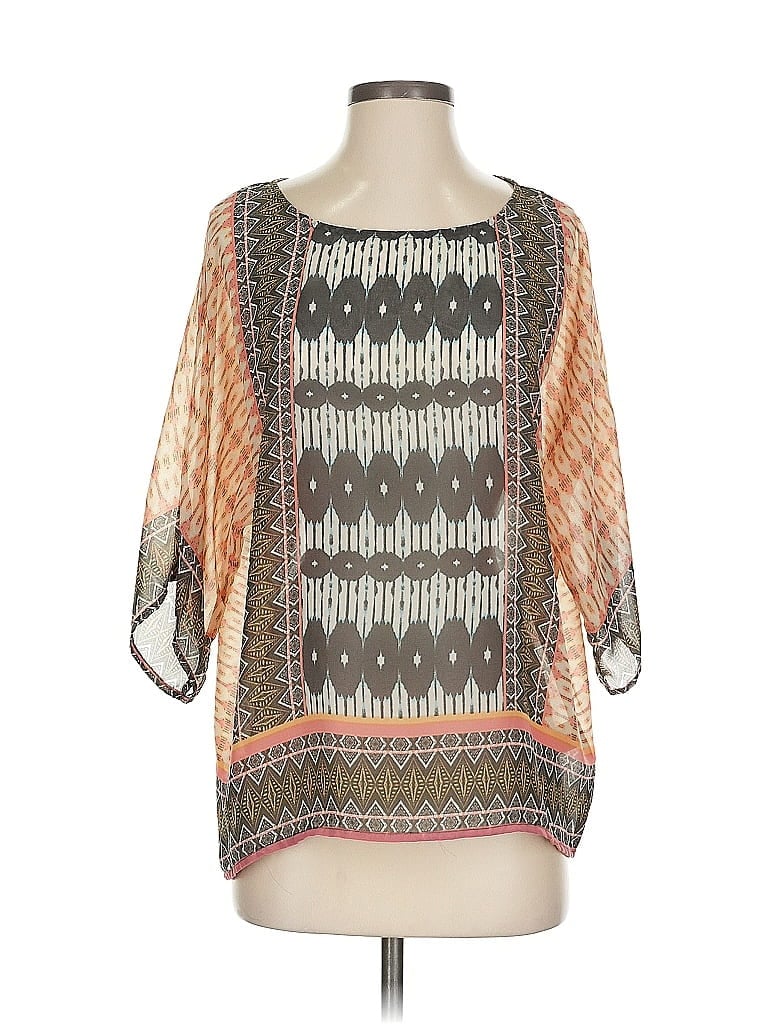 Click to view more detailed imagery on our partner's website Pre-owned Dylan 3/4 Sleeve Blouse In Orange