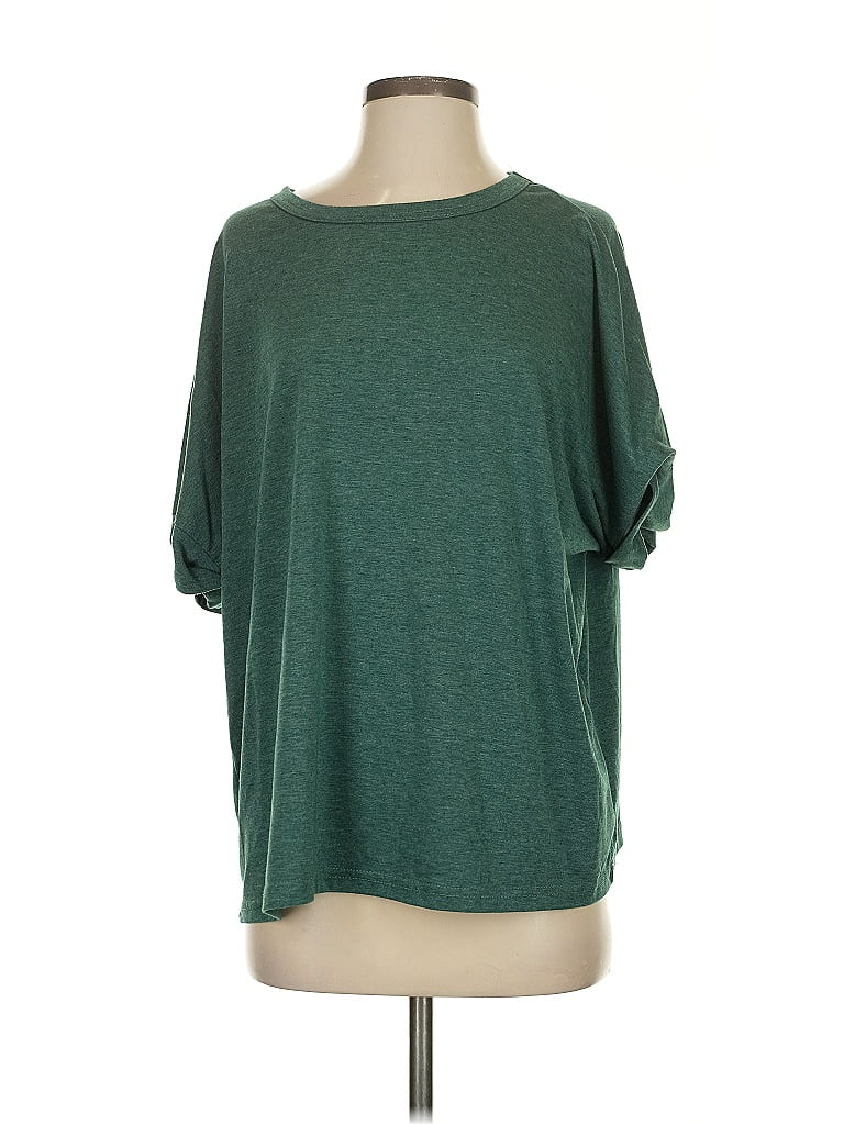 Pre-owned Express 3/4 Sleeve T-shirt In Green