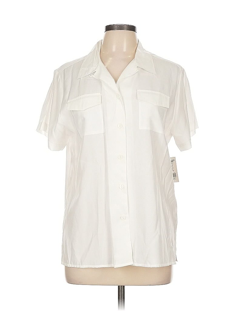 Karen Scott Short Sleeve Blouse In White