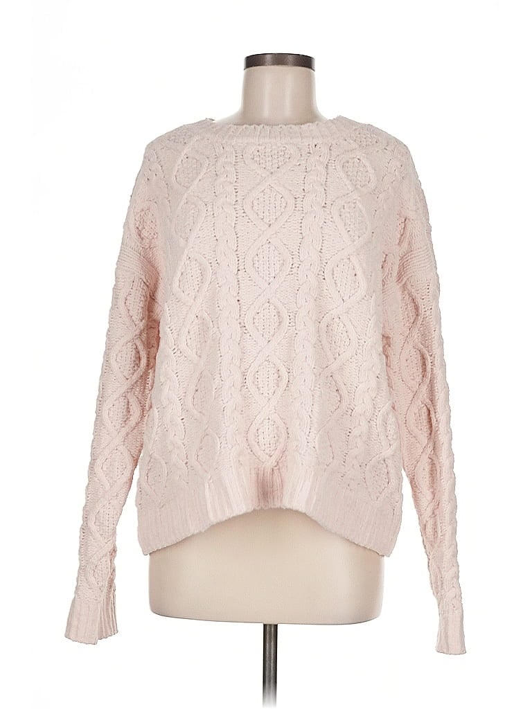 Pol 100% Polyester Pink Pullover Sweater Size M - photo 1