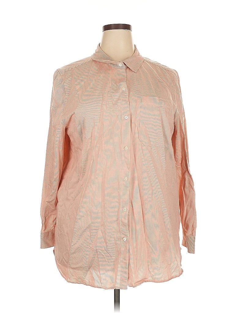 Pre-owned Daily Ritual Long Sleeve Button Down Shirt In Pink