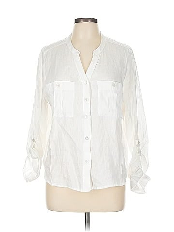 Isaac Mizrahi 3/4 Sleeve Button-Down Shirt (view 1)