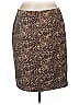 Talbots 100% Cotton Animal Print Brown Casual Skirt Size 8 - photo 1