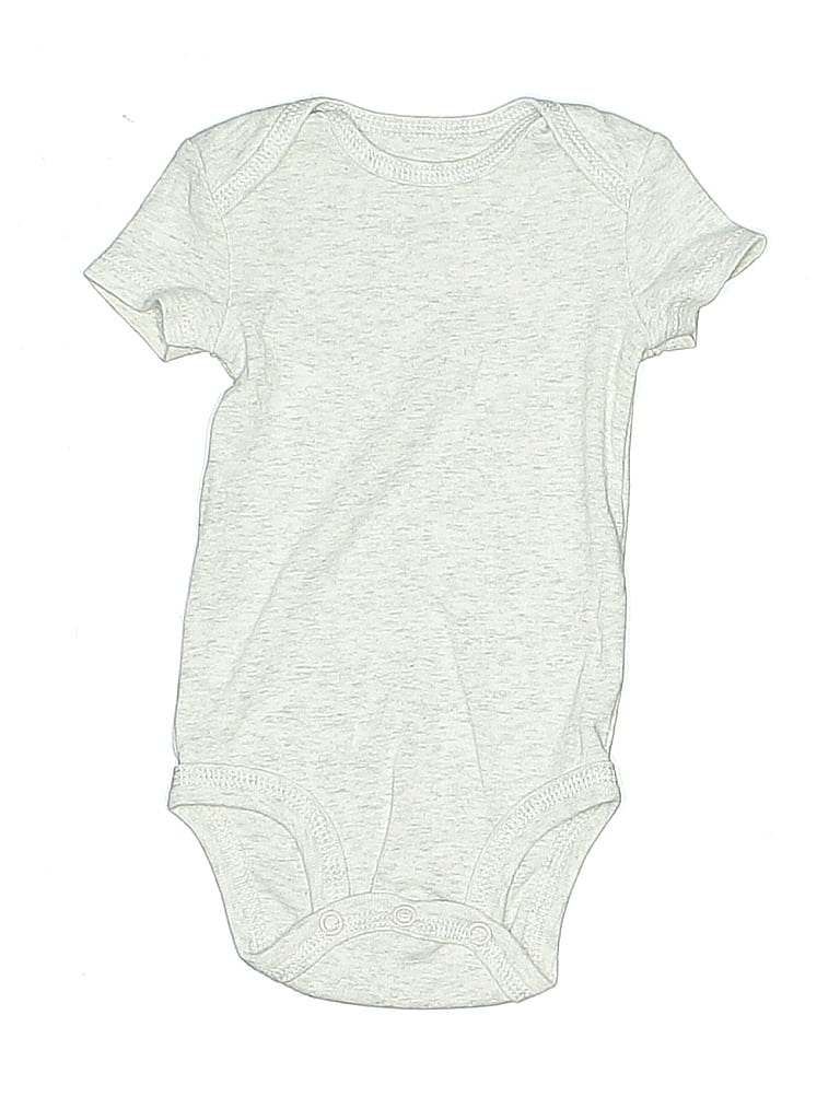 Pre-owned Carter's Babies' Short Sleeve Top Gray Crew Neck Tops
