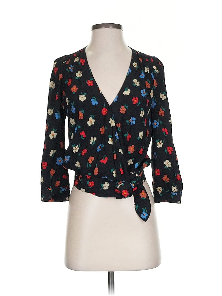 Pre-owned Madewell 3/4 Sleeve Blouse In Black