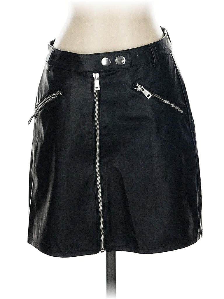 Pre-owned Wild Fable Faux Leather Skirt In Black