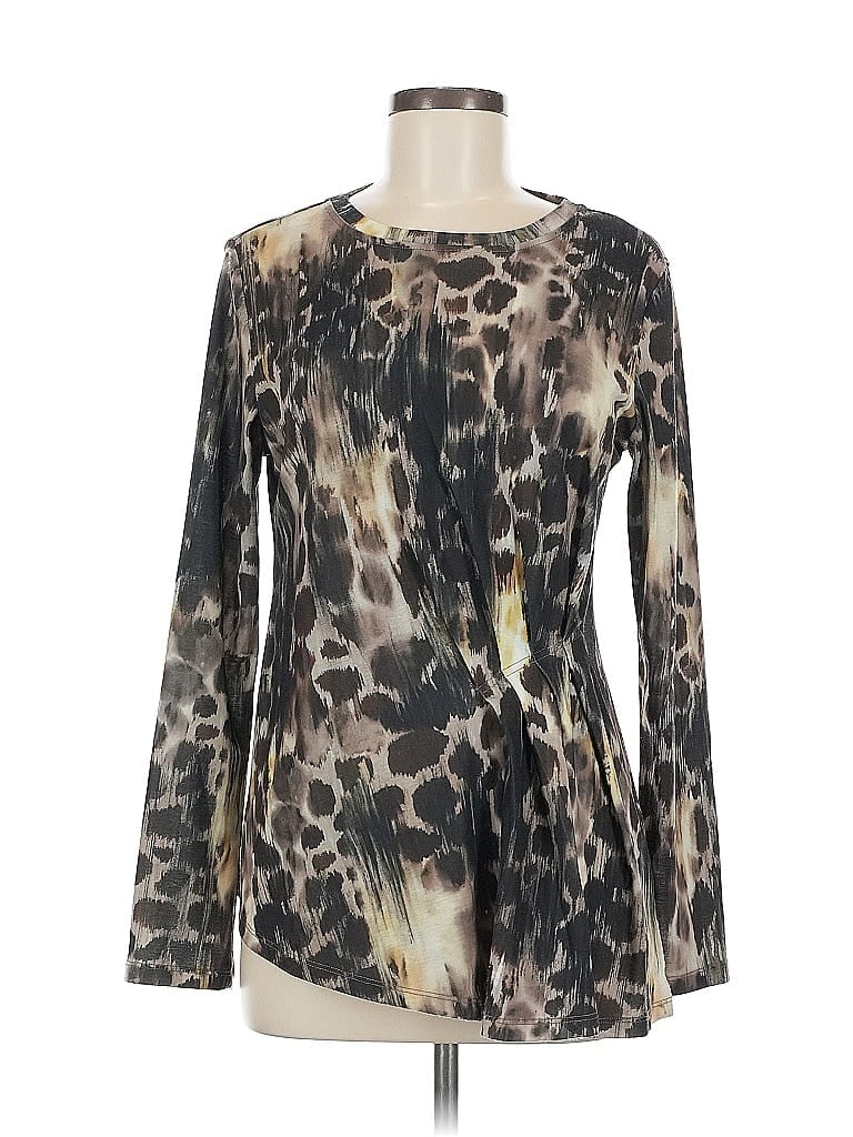 Pre-owned B New York Long Sleeve Blouse In Brown