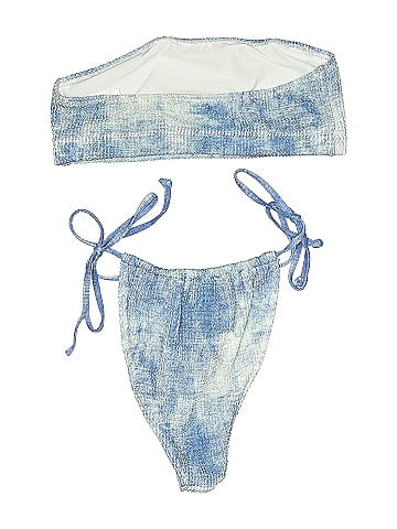 Good American Blue Two Piece Swimsuit Size Sm - Med (1)