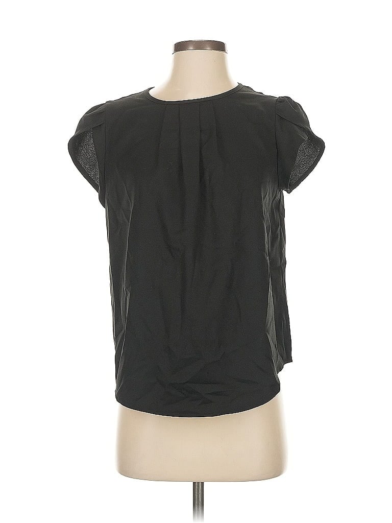 Pre-owned Emery Rose Short Sleeve Blouse In Black