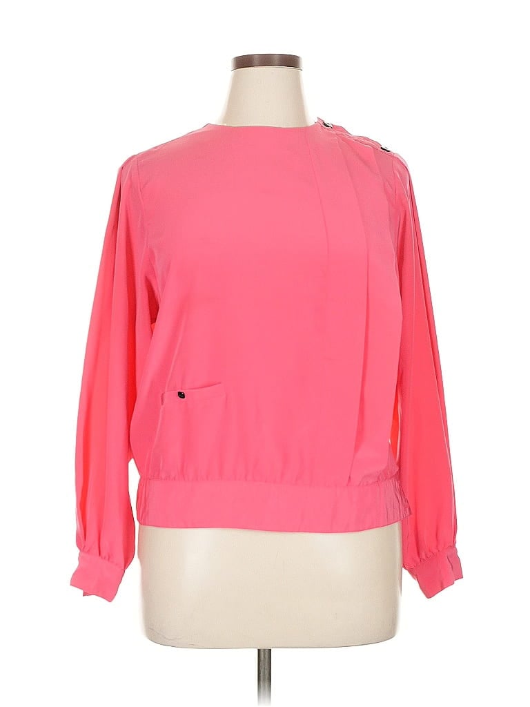Chaus 100% Polyester Pink Long Sleeve Blouse Size 14 - photo 1