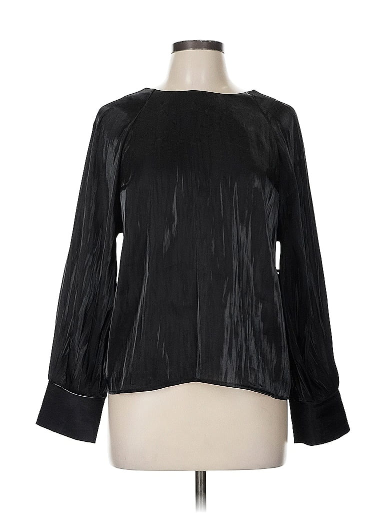 Pre-owned Nine West Long Sleeve Blouse In Black