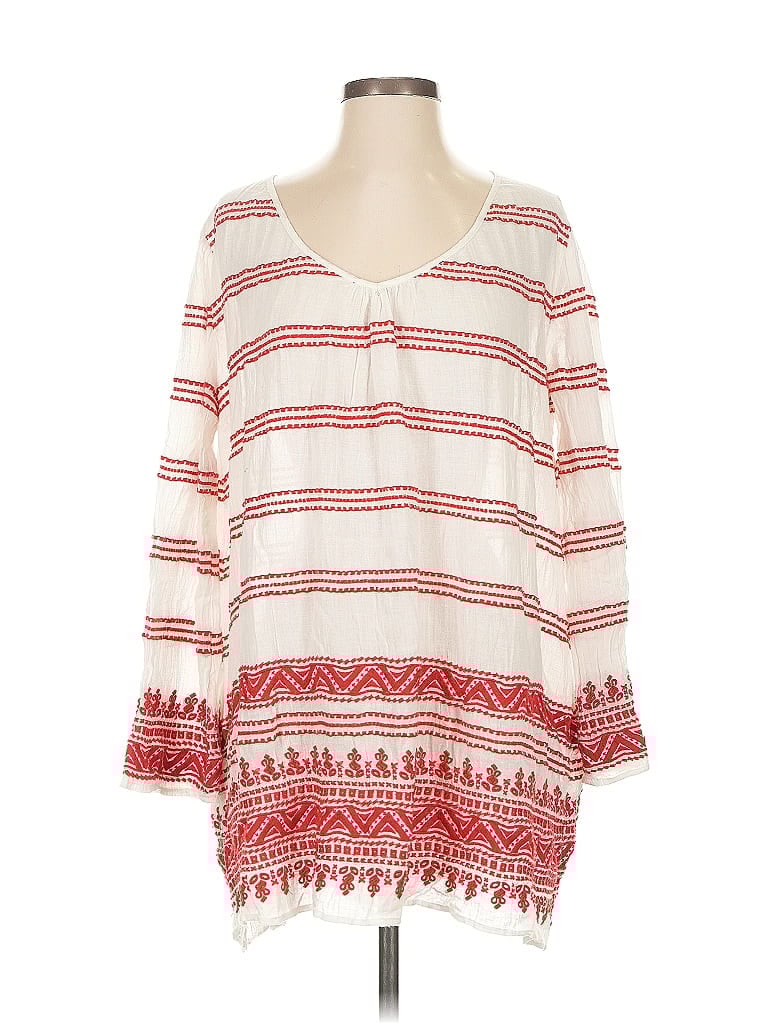 Pre-owned Calypso St Barth Long Sleeve Blouse In Red