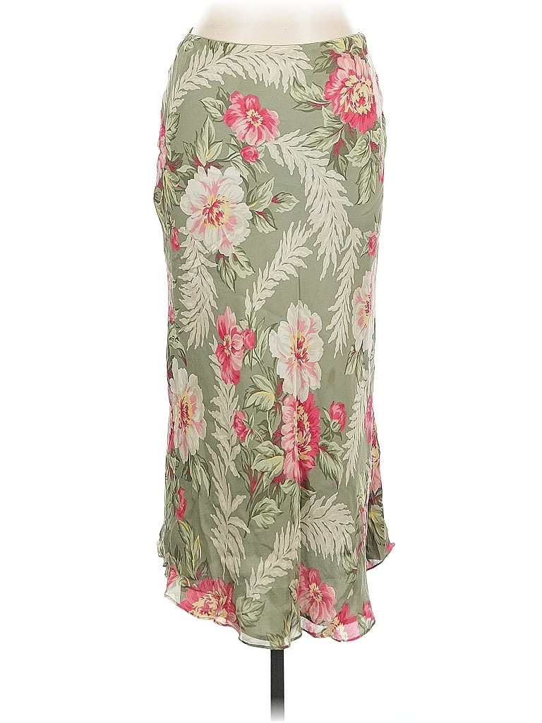 Pre-owned Jones New York Signature Silk Skirt In Green