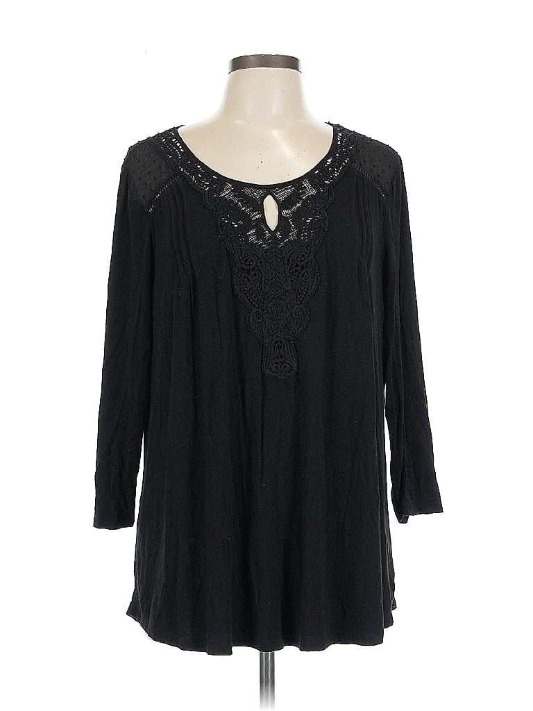 Pre-owned Daniel Rainn 3/4 Sleeve Blouse In Black