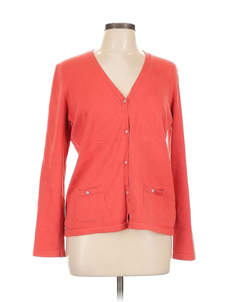 Pre-owned Jones New York Signature Cardigan Sweater In Orange