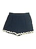 Unbranded 100% Viscose Chevron-herringbone Blue Shorts Size S - photo 1