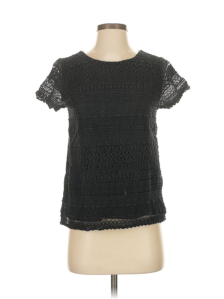 Click to view more detailed imagery on our partner's website Pre-owned J.crew Factory Store Short Sleeve Top Black Crew Neck Tops