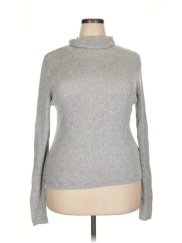 Pre-owned Lucky Brand Turtleneck Sweater In Gray