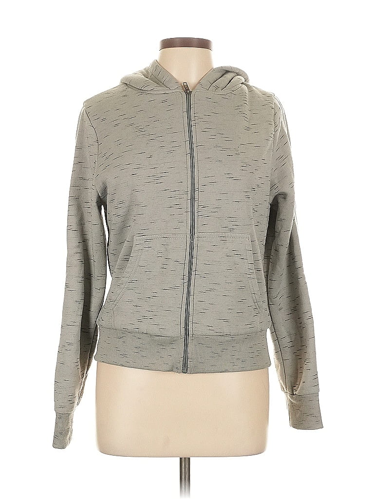 Pre-owned Assorted Brands Zip Up Hoodie In Gray
