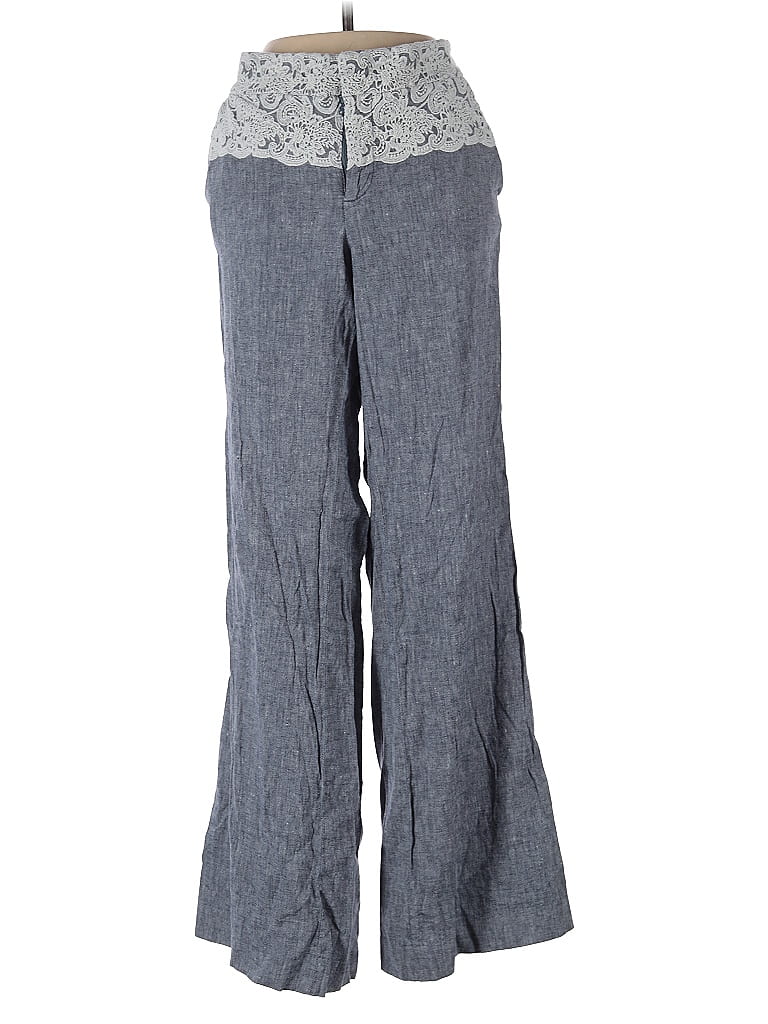 Pre-owned Unbranded Linen Pants In Blue