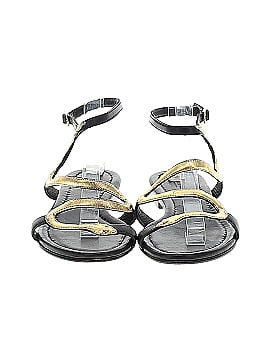 Louis Vuitton 100% Leather Black Leather Embellished Slide Sandals Size EU (IT) 41 / US 11
