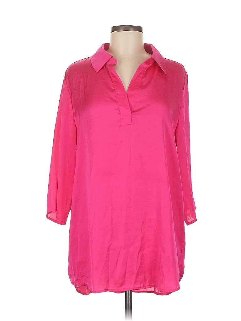 Pre-owned Attitudes By Renee 3/4 Sleeve Blouse In Pink