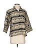 Chico's Design Stripes Tan Gray 3/4 Sleeve Blouse Size Sm (0) - photo 1