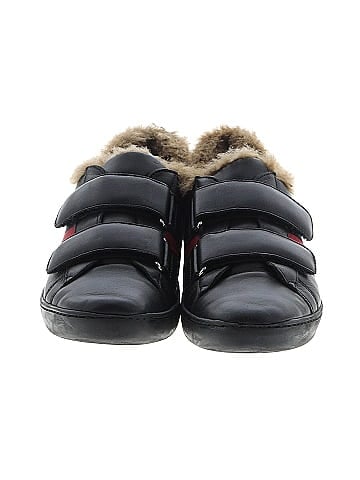 Gucci Leather Fur-Trim Ace Sneakers (view 2)