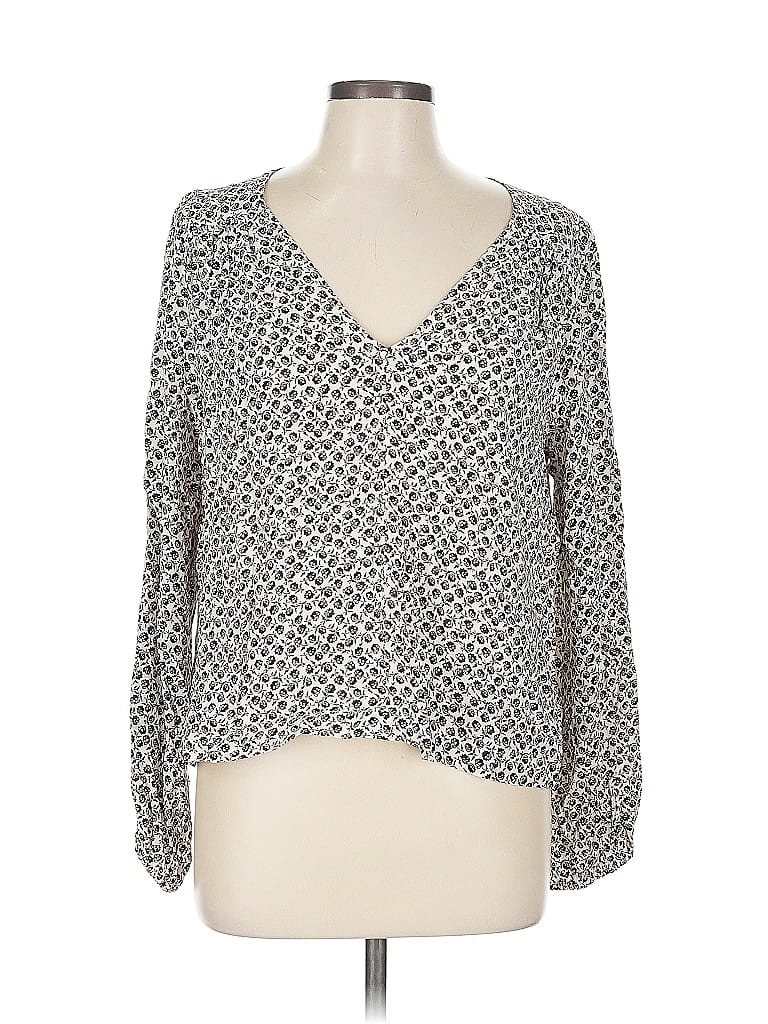 Gap Long Sleeve Blouse In Gray