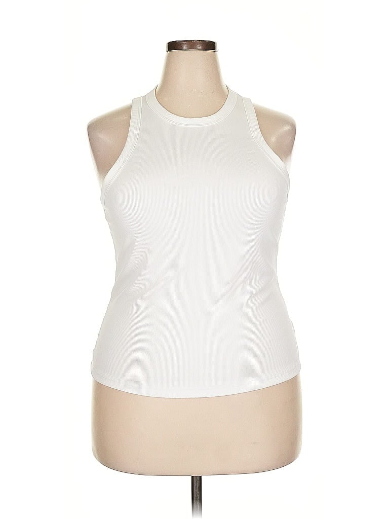 Pre-owned Shein Curve Tank Top White Halter Neckline Tops