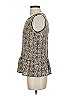 Ann Taylor 100% Polyester Silver Sleeveless Blouse Size 0 - photo 5
